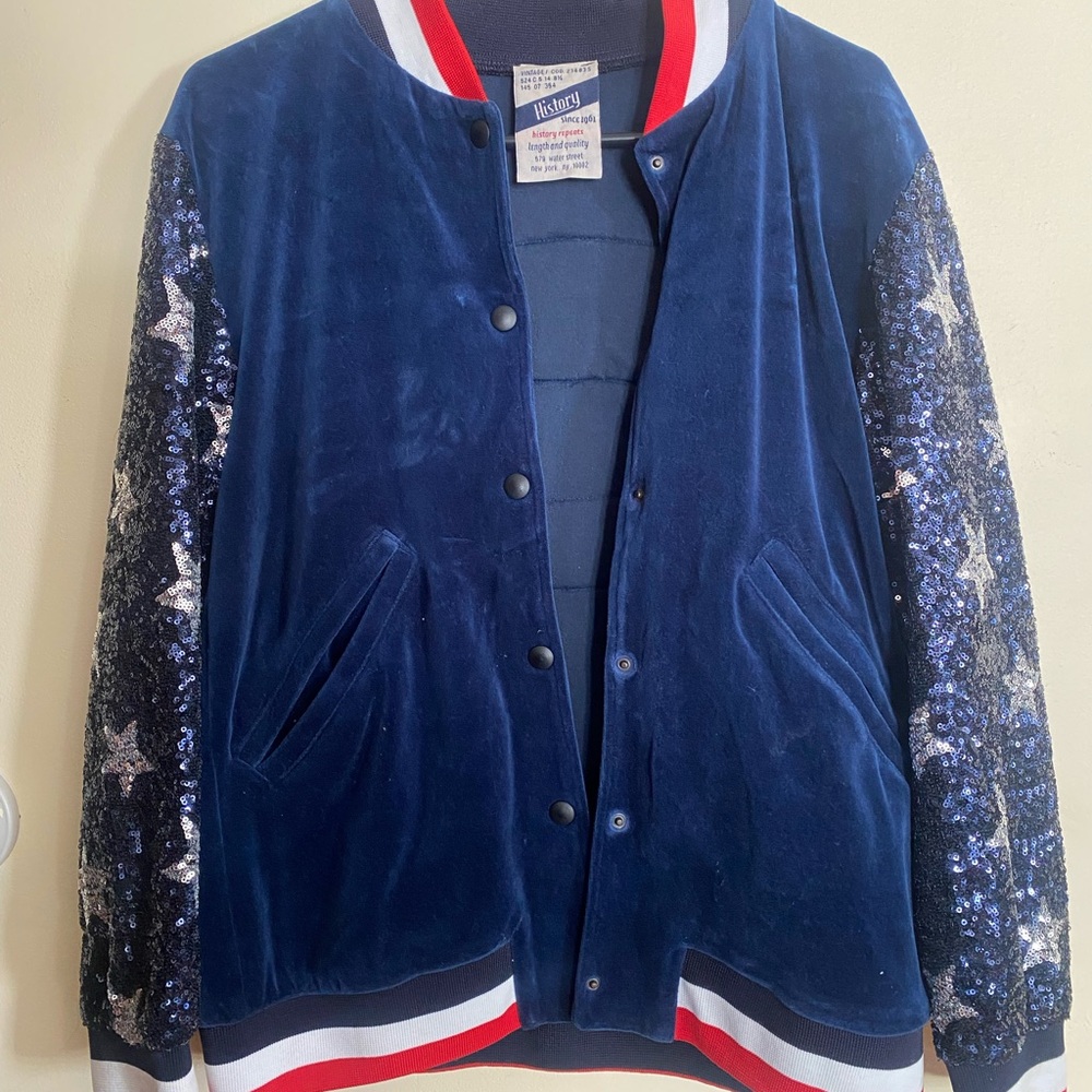 History Repeats Blue Sequin Jacket